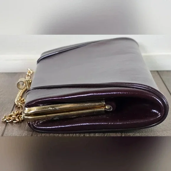 Classy Vintage Burgundy Wine Colored Clutch Purse Wristlet - Picture 4 of 7